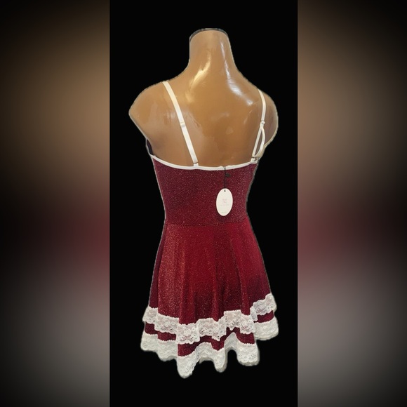 Chic Red Lace-Up Mini Dress - Picture 3 of 4